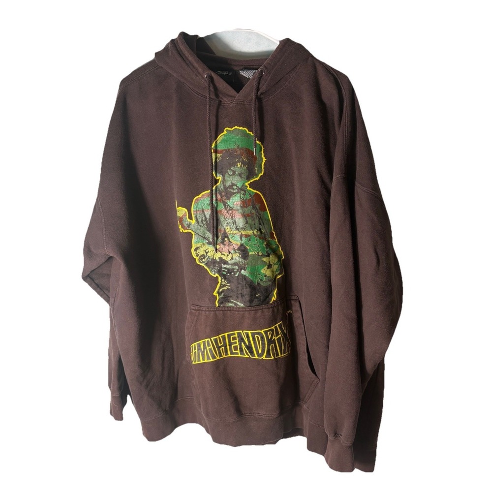 Vintage Jimi Hendrix Mens Authentic Rock Hoodie Sweatshirt Y2K Travis Jack XXL